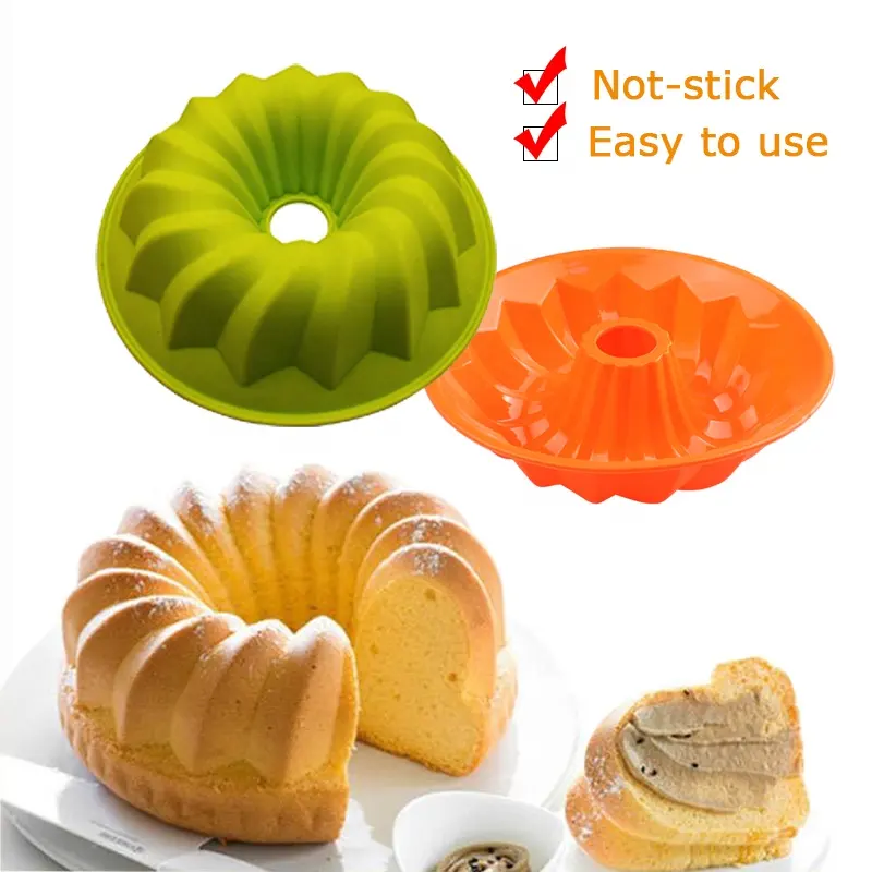 Silicone cake pan mold set Flower Shape Non-Stick Baking Trays for Birthday Party DIY Baking tools cup cake moulds