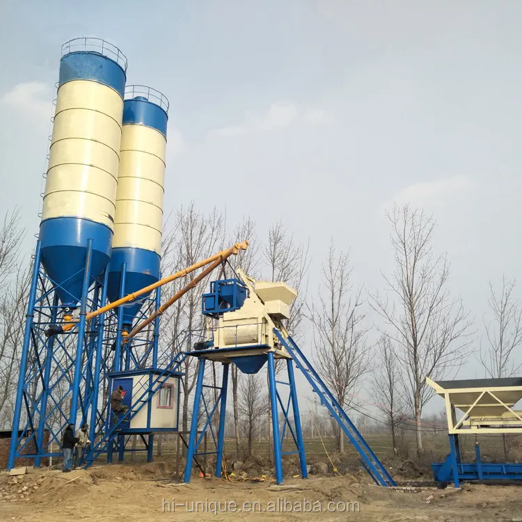 New design high efficiency HZS75 ready mix concrete batching plant and related equipments