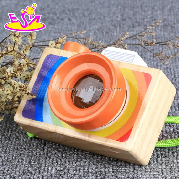 Новая популярная любимая красочная деревянная детская игрушечная камера с калейдоскопом W01A300
