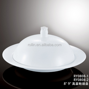 <span class=keywords><strong>Restaurante</strong></span> y Hotel de alta calidad <span class=keywords><strong>Chino</strong></span> de porcelana blanca sopera plato de abulón ronda alta tapa de aleta de tiburón - Product Image 1