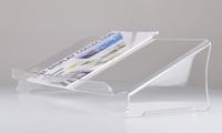 Support de documents incliné en acrylique transparent, support de présentation de littérature en acrylique incliné