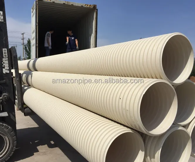 Low cost pvc drainage pipe pvc-u double wall corrugated pipe for drainage system