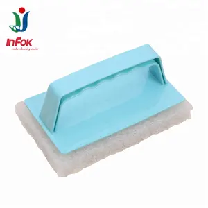 Replaceable Scouring Pad Bathroom Cleaning Brush With PP Handle