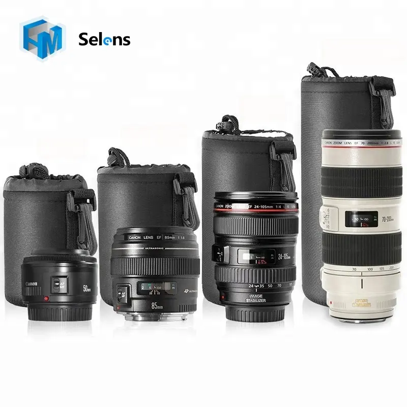 Selens 4 Pcs Waterproof Soft Neoprene Camera Lens Pouch Bags Kit