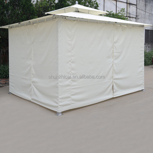 Pavillon de jardin moderne en acier et aluminium avec revêtement en poudre, gazebo personnalisé imperméable avec éclairage <span class=keywords><strong>solaire</strong></span> LED en chaume - Product Image 3