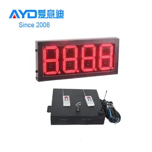 10 Inch 7 Segment Red Gas Station Price Signs with IP65 Waterproof Cabinet and One Control Box, MW Power Supply, Remote Control