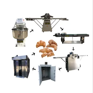 Línea de producción de rollos de canela Croissant Industrial/máquina automática para hacer cruasanes