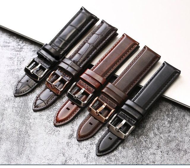High Classic Plant Oil Hand Make Genuine Leather Watch Strap with Interchangeable Pin