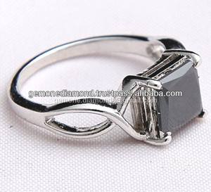 Superb Quality <b>Black</b> Moissanite <b>Ring</b> in 925 Sterling Silver From Indian Manufacturer - Product Image 3