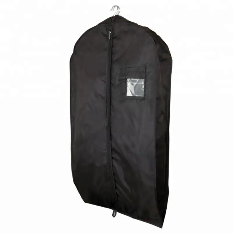 Atacado sacos de vestuário de nylon preto, saco de armazenamento, ternos, capa contra poeira