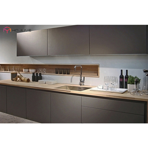 Mobili da Cucina Moderni Ecologici di Marca Cleaf Importati dall'Italia con Rubinetto per Sala da Pranzo Colore Grigio Scuro con Tutti gli Accessori - Product Image 4