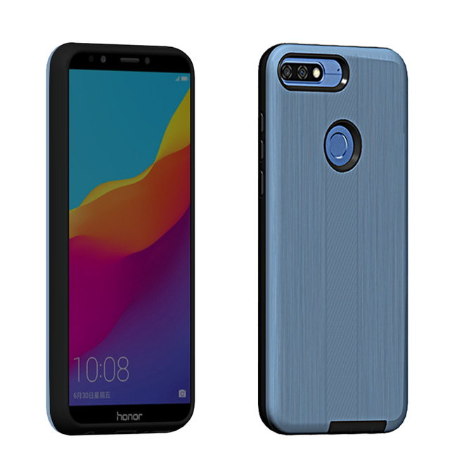 Brushed Carbon Fiber Back Cover Slim Armor Phone Case for Huawei Honor 7C