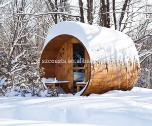 Venda quente grande barril de cedro sauna casa sauna e sala de vapor combinado