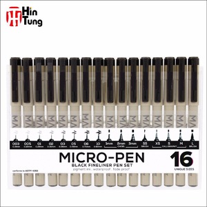 Profesional disesuaikan 16 buah berwarna garis mikro pena tinta dalam kotak kertas - Product Image 3