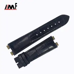 Oem Nice Black Luxury 21.5Mm Breathable Genuine Alligator Leather Watch Strap For Piaget Polo Watch