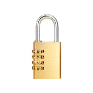 Hot vendas 4 Código do Número de Dígitos combinação cadeado de bronze mini saco Da Bagagem cadeado de Segurança para Casa De Viagem