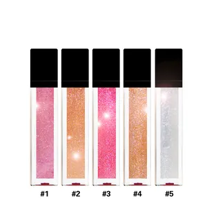 New Arrival Diamond Flash Powder Lip Gloss 6 Color Glitter Lipstick with Waterproof Long-Lasting Metallic Colors Lips Makeup