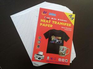 150กรัมเปลือกร้อนแสงอิงค์เจ็ทผ้าฝ้ายเสื้อยืดกระดาษถ่ายโอนความร้อน A4