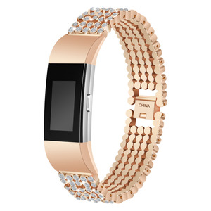 Pour <span class=keywords><strong>Fitbit</strong></span> <span class=keywords><strong>Bracelet</strong></span>, Classique Bijoux Diamant En <span class=keywords><strong>Acier</strong></span> Inoxydable Montre de Courroie De Bande Pour <span class=keywords><strong>Fitbit</strong></span> Charge 2 Montre - Product Image 2