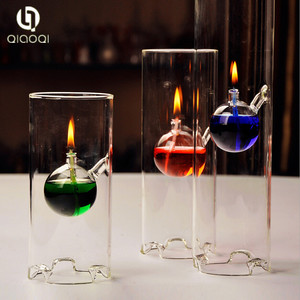 Candle Vessels Glass <strong>Oil</strong> <strong>Lamps</strong> With Wick <strong>Oil</strong> Burners Glass Candle Holder Decoration - Product Image 2