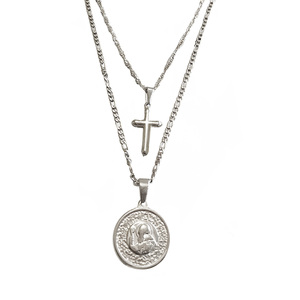 Olivia en acier inoxydable accessoires femmes bijoux coin vierge <span class=keywords><strong>marie</strong></span> religieux couches 18 k or collier - Product Image 3