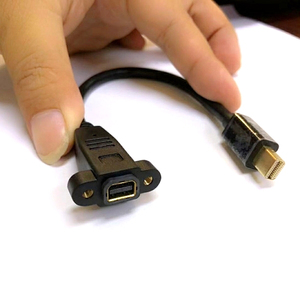 Free Sample Customized DisplayPort Female Panel Mount <strong>Cable</strong> 90 Degree Angle Mini <strong>Dp</strong> Extension <strong>Cable</strong> - Product Image 1