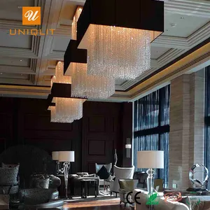 Tipo contemporânea Preto Fosco Ferro Retângulo Grande Hotel Do Candelabro de Luxo Direto Da China