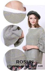 americana de diseño elegante casual suéter manga letrán suéter de la <span class=keywords><strong>mujer</strong></span> - Product Image 4