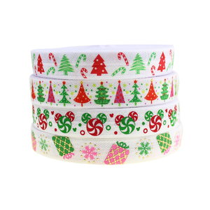 15mm stampa <span class=keywords><strong>albero</strong></span> di natale piega su nastro elastico artigianale regalo regalo fatto da te accessorio copricapo - Product Image 1