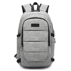 กระเป๋าเป้ใส่แล็ปท็อปพร้อมช่องชาร์จ USB,กระเป๋าเป้นักเรียนลำลองทนทานต่อการเดินทางกันน้ำกระเป๋าใส่แล็ปท็อป