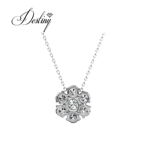 Elegante Collana con Pendente a Fiore Decorato con Cristalli <span class=keywords><strong>Swarovski</strong></span> Gioielli in Argento 925 / Ottone Nuovissima Collana Daisini per Donne - Product Image 2