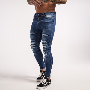 Jeans Skinny da Uomo di Tendenza, Pantaloni Strappati Stile Street, Produzione Cinese - Product Image 2