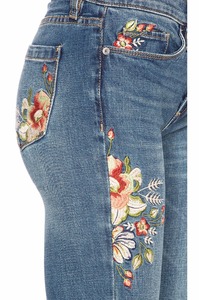 Nouveau design de broderie florale, <span class=keywords><strong>jean</strong></span> de haute qualité pour femmes, pantalon <span class=keywords><strong>avec</strong></span> poche arrière - Product Image 4