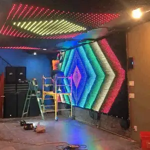 Yeni WS2821 IC disko dj club video siyah sahne arka plan perdeleri