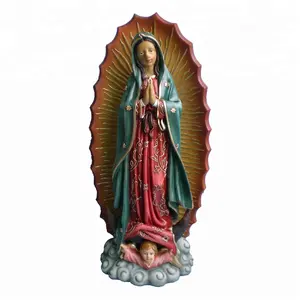 Estatua religiosa de resina, figurita de nuestro Señora de Guadalupe