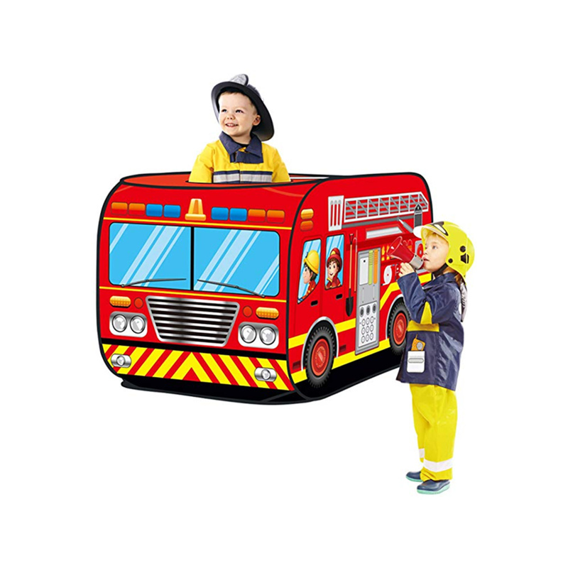 Tente de jeu pour enfants en forme de camion de pompier, maison de jeu intérieure pour enfants