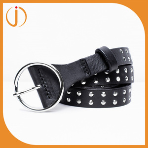 PU de LA manera de Las Mujeres fresco tachonado cinturones para dama con hebilla redonda - Product Image 1