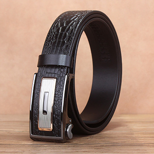 <span class=keywords><strong>Ceinture</strong></span> en <span class=keywords><strong>cuir</strong></span> pour hommes, boucle automatique pour jeunes, pantalons Crocodile - Product Image 1