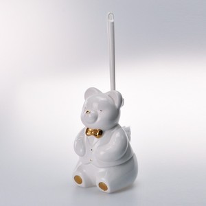 Fascinating White Color Ceramic Bear Designed Brush Stand - Product Image 1