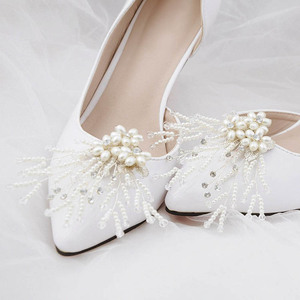 Wedding Bridal <strong>Shoe</strong> <strong>Accessories</strong> Handmade Pearl Floral <strong>Clip</strong> <strong>on</strong> <strong>Shoe</strong> <strong>Accessories</strong> for Women - Product Image 2