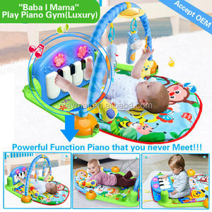 2015 nouveau design Super bébé jeu gymnase mat avec hochet, <span class=keywords><strong>Petit</strong></span> jouets en peluche, <span class=keywords><strong>Piano</strong></span> en elle OEM usine HX9107 - Product Image 1