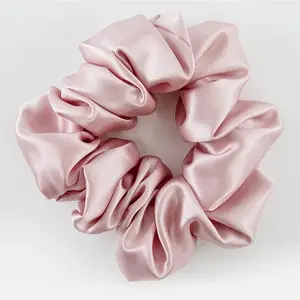 Sınıf 6A 22mm ipek Scrunchies dut ipek saç Scrunchies büyük 100% gerçek ipek saç halka