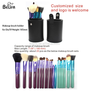 Commercio all'ingrosso logo personalizzato e dimensione vuota di cuoio DELL'UNITÀ di elaborazione rotonda cilindro makeup brush holder per cosmetici dell'organizzatore di immagazzinaggio della cassa della tazza - Product Image 6