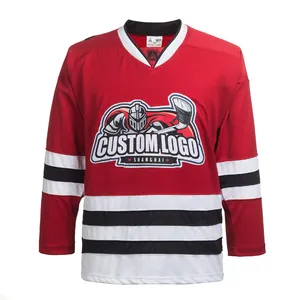 100% Del Ricamo Del poliestere Red Chicago Blackhawks Hockey Su Ghiaccio Jersey