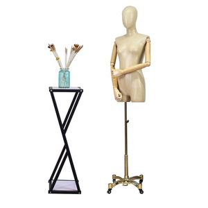 Vente en gros de robe pour <span class=keywords><strong>femme</strong></span> en cuir PU recouvert du demi-haut du corps Mannequins en forme de <span class=keywords><strong>buste</strong></span> <span class=keywords><strong>avec</strong></span> tête et bras en bois - Product Image 1