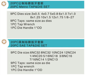 Tuv/gs vpa/gs bsci norma británica <span class=keywords><strong>de</strong></span> aleación <span class=keywords><strong>de</strong></span> acero 9 sicr tap & die set <span class=keywords><strong>de</strong></span> <span class=keywords><strong>20</strong></span> unidades - Product Image 6