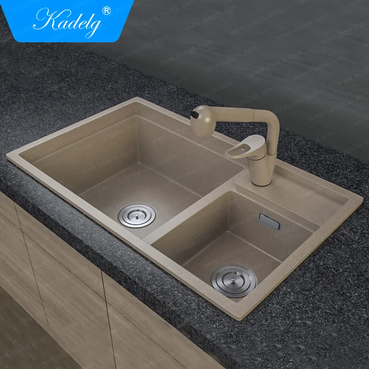 CE Approved Double Quartz Stone Granite Kitchen Sinks