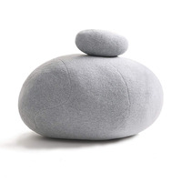 E614 Vente en gros ODM OEM Oreillers géants en pierre vivante, gros oreillers en forme de roche, nouveaux oreillers en galets, oreillers en pierre pré-remplis de coton PP, oreillers en peluche douce