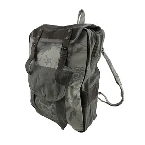 Premium materials China manufacture supplier portable distressed vintage canvas laptop backpack new custom laptop backpack