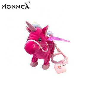 Stock venta al por mayor de canto caminar unicornio de juguete de felpa con alas cuerdas - Product Image 6
